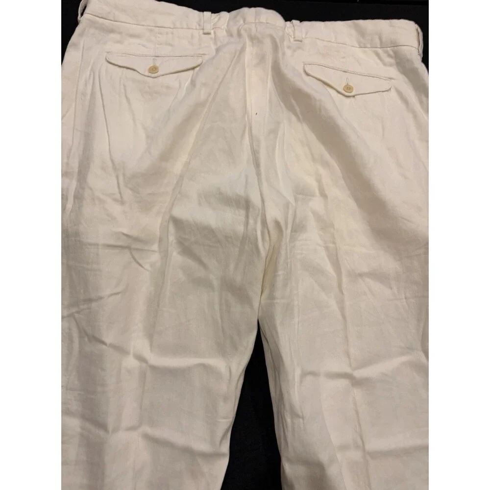 RARE VTG Polo Ralph Lauren White Linen Blend Pants Men's 38x30 golf work summer